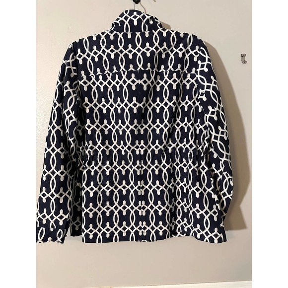 Crown and Ivy Rain Coat. Blue and White-M - Picture 7 of 9